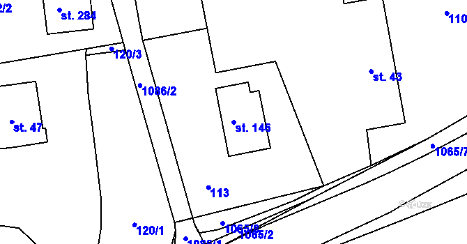 Parcela st. 146 v KÚ Bačetín, Katastrální mapa