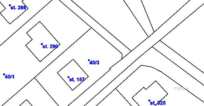 Parcela st. 40/4 v KÚ Bačetín, Katastrální mapa
