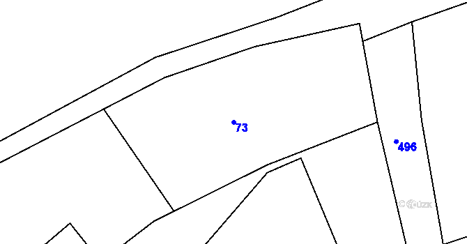 Parcela st. 73 v KÚ Bačetín, Katastrální mapa