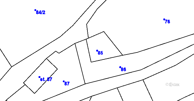 Parcela st. 85 v KÚ Bačetín, Katastrální mapa