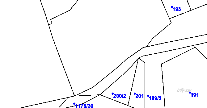 Parcela st. 200/1 v KÚ Bačetín, Katastrální mapa