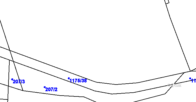 Parcela st. 210 v KÚ Bačetín, Katastrální mapa