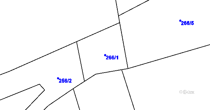 Parcela st. 266/1 v KÚ Bačetín, Katastrální mapa
