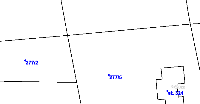 Parcela st. 279/1 v KÚ Bačetín, Katastrální mapa