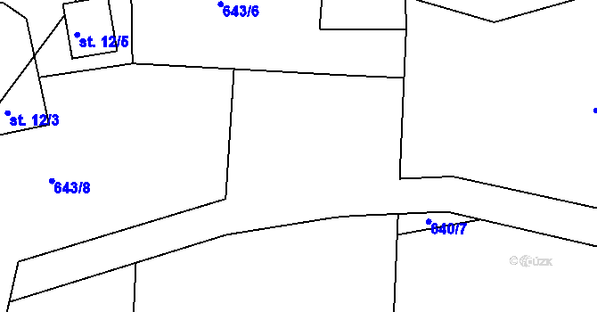 Parcela st. 643/7 v KÚ Bačetín, Katastrální mapa