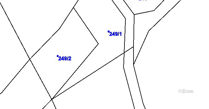 Parcela st. 249/3 v KÚ Bačetín, Katastrální mapa