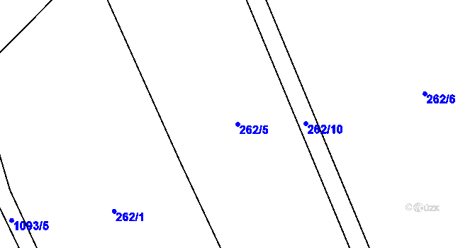 Parcela st. 262/5 v KÚ Bačetín, Katastrální mapa