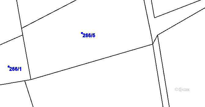 Parcela st. 266/4 v KÚ Bačetín, Katastrální mapa
