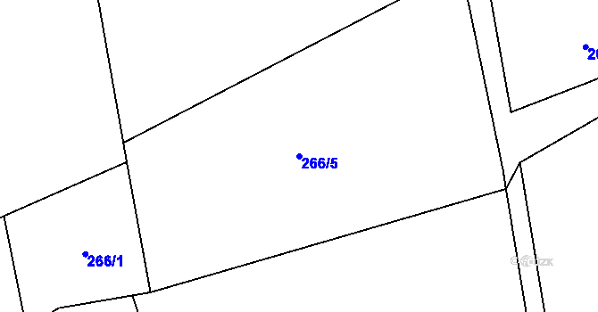 Parcela st. 266/5 v KÚ Bačetín, Katastrální mapa