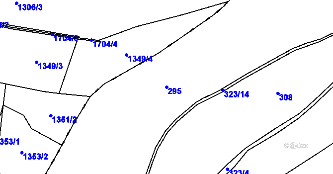 Parcela st. 295 v KÚ Bačetín, Katastrální mapa