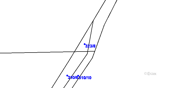 Parcela st. 323/8 v KÚ Bačetín, Katastrální mapa