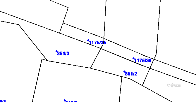 Parcela st. 851/18 v KÚ Bačetín, Katastrální mapa