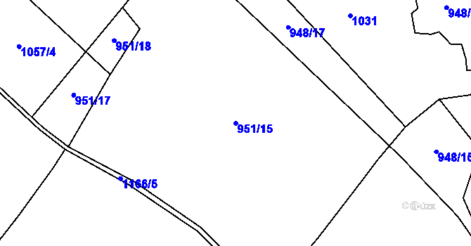 Parcela st. 951/15 v KÚ Bačetín, Katastrální mapa