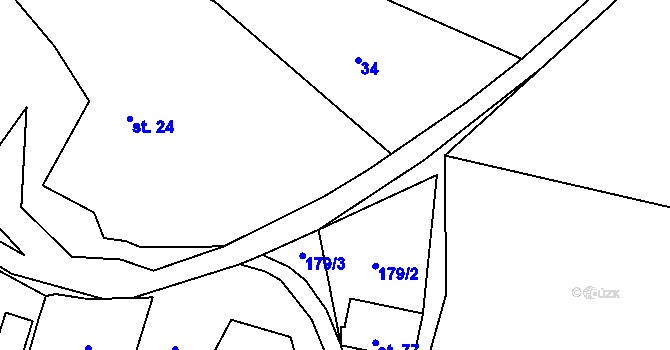 Parcela st. 52 v KÚ Bačice, Katastrální mapa