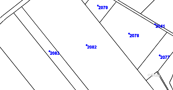Parcela st. 2082 v KÚ Zboží, Katastrální mapa
