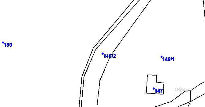 Parcela st. 148/2 v KÚ Bačov, Katastrální mapa