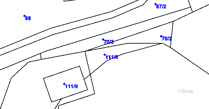 Parcela st. 111/6 v KÚ Bačov, Katastrální mapa