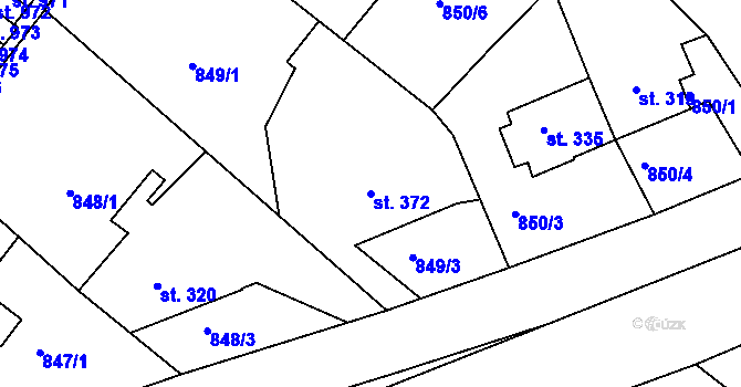 Parcela st. 372 v KÚ Bakov nad Jizerou, Katastrální mapa