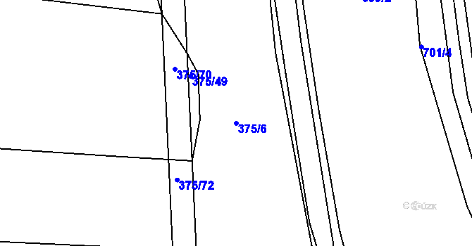 Parcela st. 375/6 v KÚ Bakov nad Jizerou, Katastrální mapa