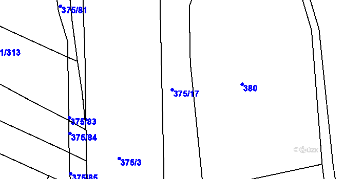 Parcela st. 375/17 v KÚ Bakov nad Jizerou, Katastrální mapa