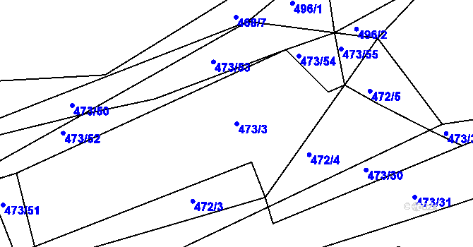 Parcela st. 473/3 v KÚ Bakov nad Jizerou, Katastrální mapa