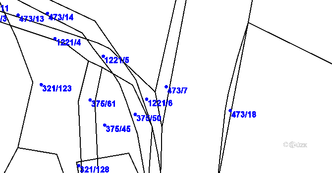Parcela st. 473/7 v KÚ Bakov nad Jizerou, Katastrální mapa