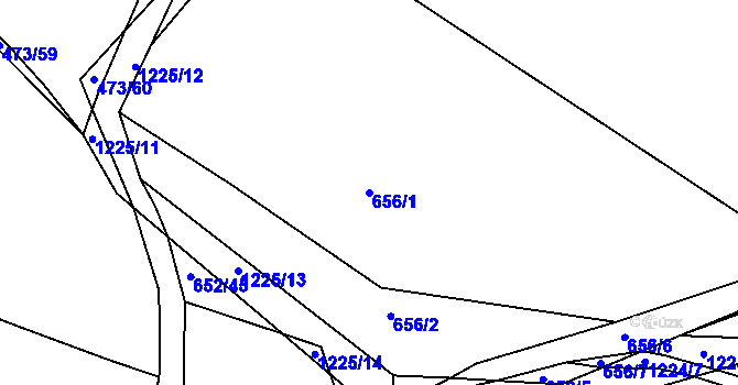 Parcela st. 656/1 v KÚ Bakov nad Jizerou, Katastrální mapa