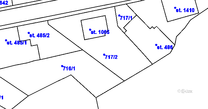 Parcela st. 717/2 v KÚ Bakov nad Jizerou, Katastrální mapa
