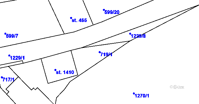 Parcela st. 719/1 v KÚ Bakov nad Jizerou, Katastrální mapa
