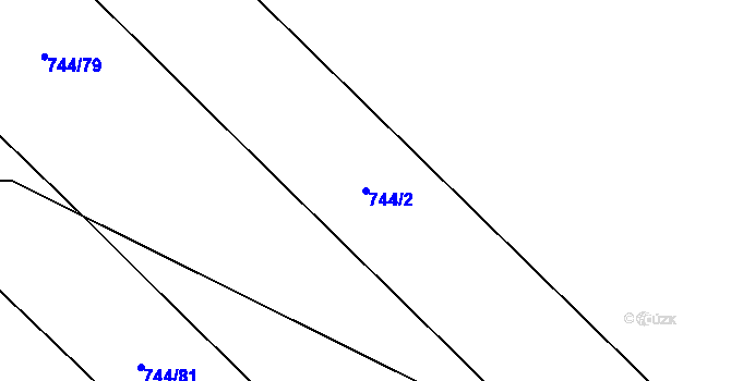 Parcela st. 744/2 v KÚ Bakov nad Jizerou, Katastrální mapa