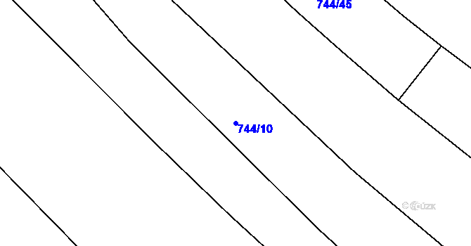 Parcela st. 744/10 v KÚ Bakov nad Jizerou, Katastrální mapa