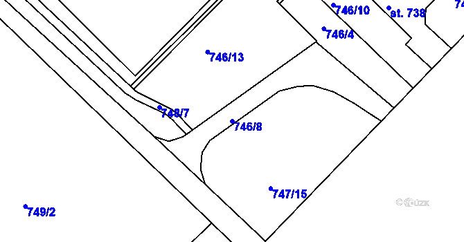 Parcela st. 746/8 v KÚ Bakov nad Jizerou, Katastrální mapa
