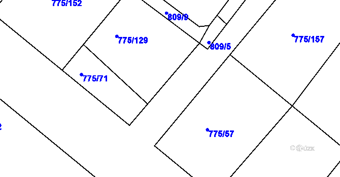 Parcela st. 775/56 v KÚ Bakov nad Jizerou, Katastrální mapa