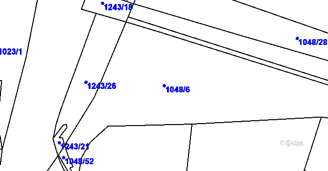 Parcela st. 1048/6 v KÚ Bakov nad Jizerou, Katastrální mapa