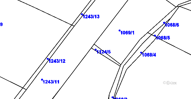 Parcela st. 1124/5 v KÚ Bakov nad Jizerou, Katastrální mapa