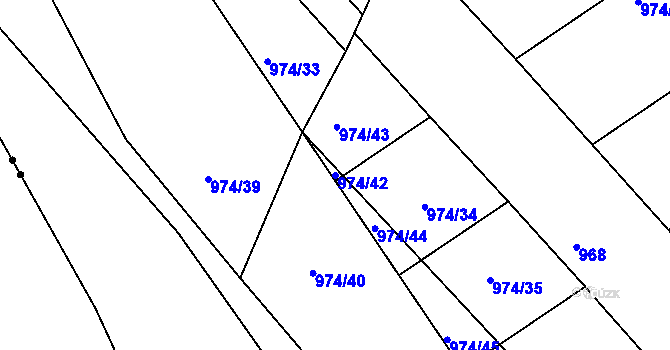 Parcela st. 974/42 v KÚ Bakov nad Jizerou, Katastrální mapa