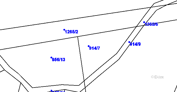 Parcela st. 914/7 v KÚ Bakov nad Jizerou, Katastrální mapa