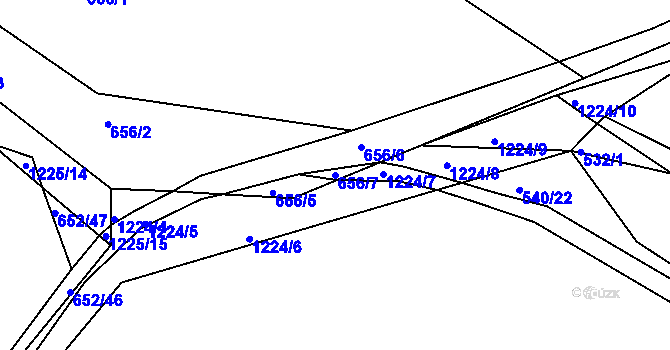 Parcela st. 656/7 v KÚ Bakov nad Jizerou, Katastrální mapa