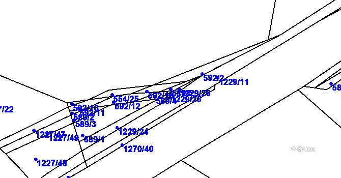 Parcela st. 589/5 v KÚ Bakov nad Jizerou, Katastrální mapa
