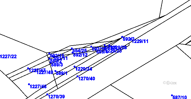 Parcela st. 589/4 v KÚ Bakov nad Jizerou, Katastrální mapa