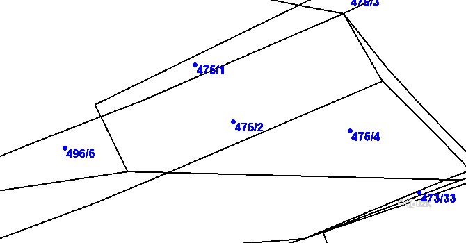 Parcela st. 475/2 v KÚ Bakov nad Jizerou, Katastrální mapa