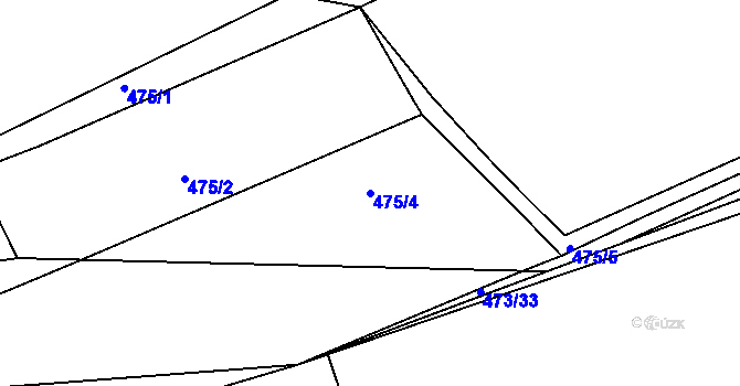 Parcela st. 475/4 v KÚ Bakov nad Jizerou, Katastrální mapa