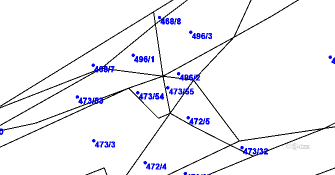Parcela st. 473/55 v KÚ Bakov nad Jizerou, Katastrální mapa