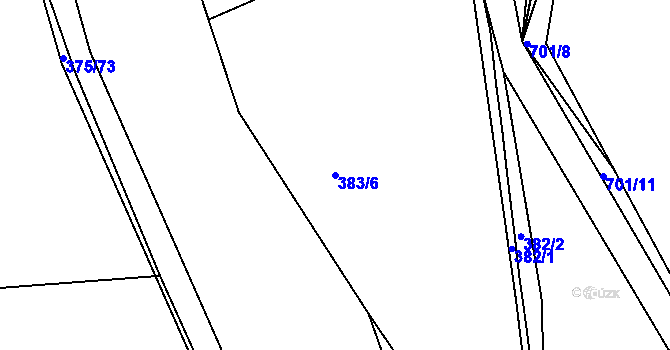 Parcela st. 383/6 v KÚ Bakov nad Jizerou, Katastrální mapa
