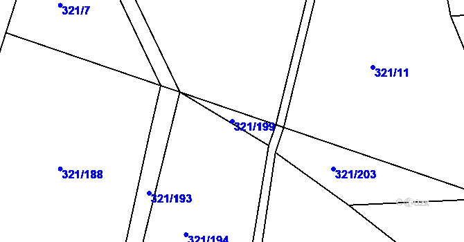 Parcela st. 321/199 v KÚ Bakov nad Jizerou, Katastrální mapa