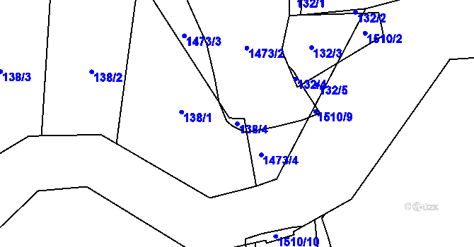 Parcela st. 138/4 v KÚ Baliny, Katastrální mapa
