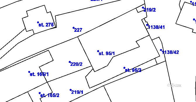 Parcela st. 95/1 v KÚ Banín, Katastrální mapa