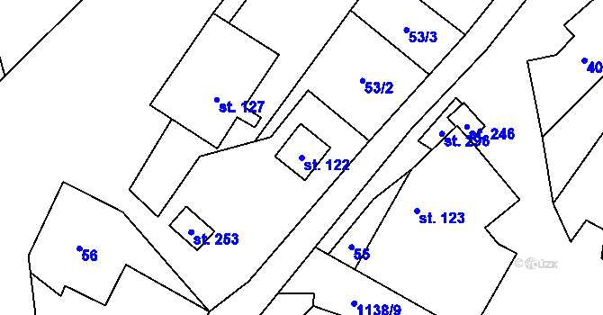 Parcela st. 122 v KÚ Banín, Katastrální mapa