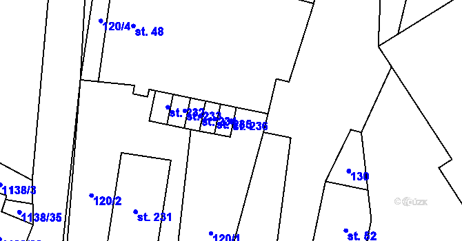 Parcela st. 236 v KÚ Banín, Katastrální mapa