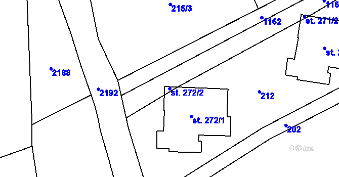 Parcela st. 272/2 v KÚ Banín, Katastrální mapa